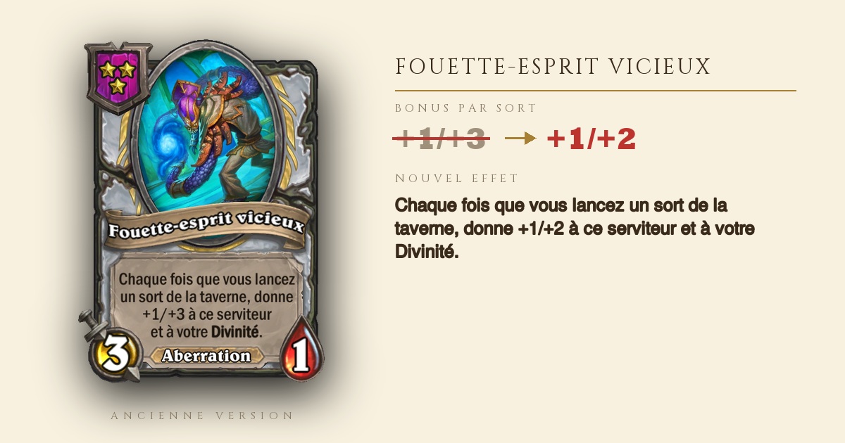 Fouette-esprit vicieux, changement du correctif 36.6.2 - Hearthstone Champs de bataille