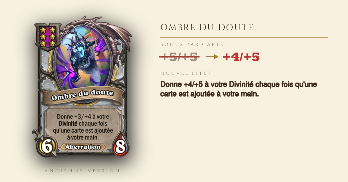 Ombre du doute, changement du correctif 36.6.2 - Hearthstone Champs de bataille