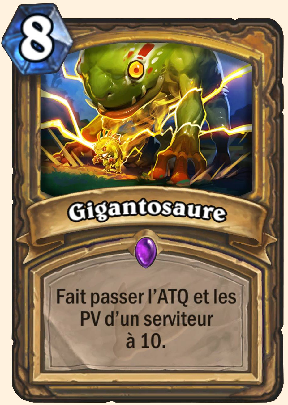 Dinosize carte Hearhstone