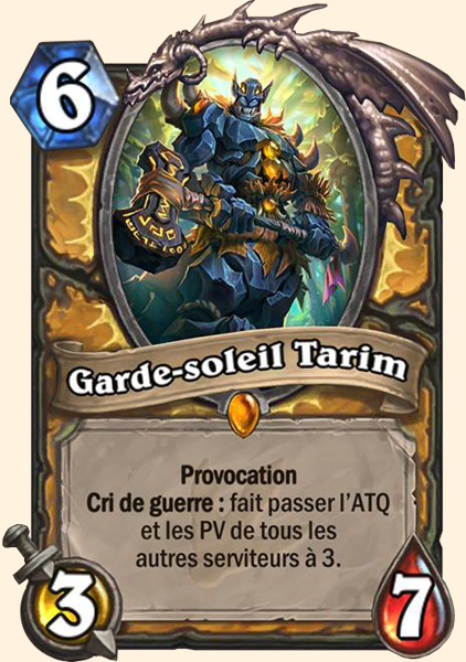 Garde-Soleil Tarim carte Hearhstone