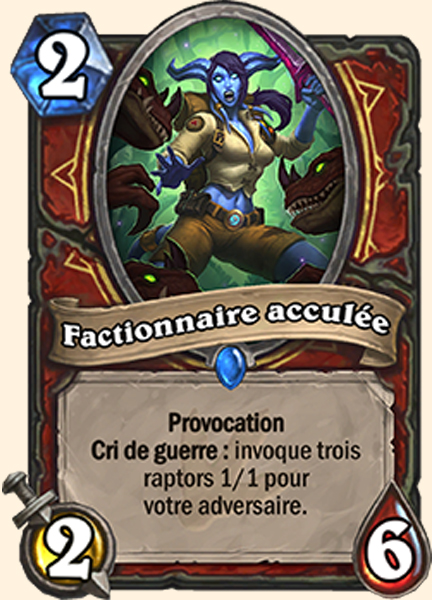 Factionnaire acculee carte Hearhstone