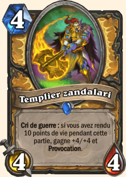 Templier zandalari carte Hearhstone