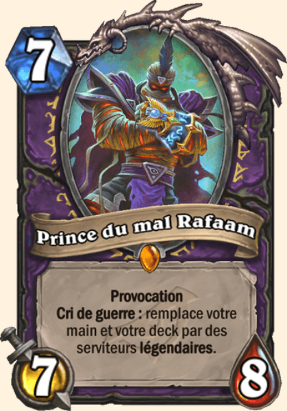 Prince du mal Rafaam carte Hearhstone