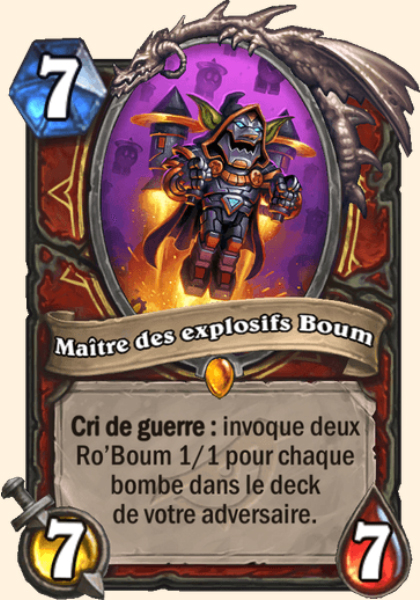 Maitre des explosifs Boum carte Hearhstone