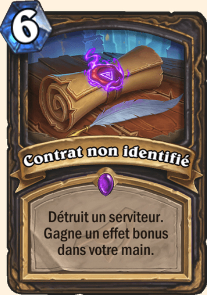 Contrat non identifie carte Hearhstone