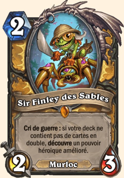 Sir Finley des Sables carte Hearhstone