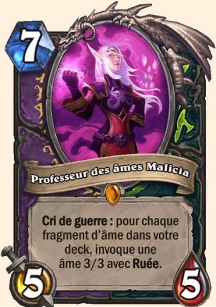 Professeur des ames Malicia carte Hearhstone