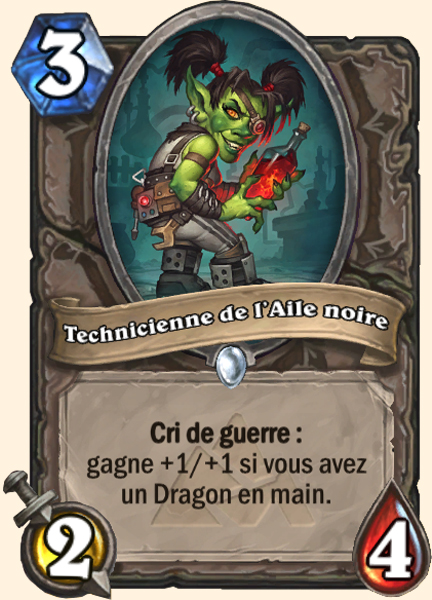 Technicienne de l Aile noire carte Hearhstone