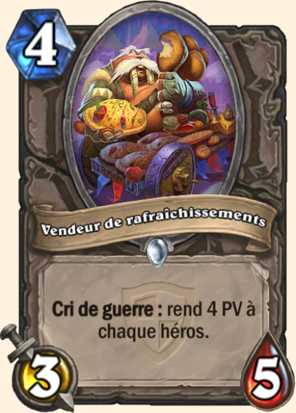 Vendeur de rafraichissements carte Hearhstone