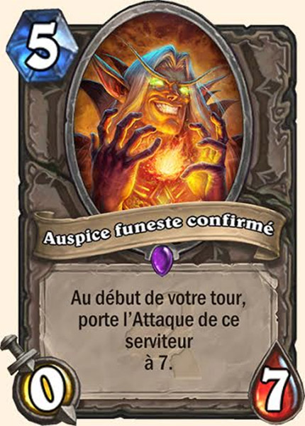 Auspice funeste confirme carte Hearhstone