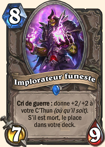 Implorateur funeste carte Hearhstone