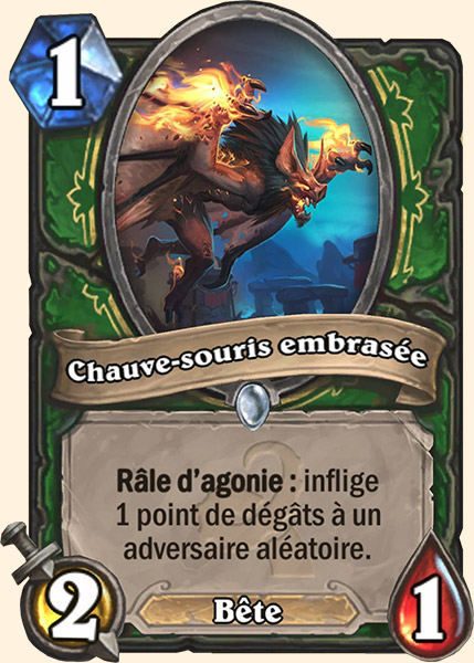 Chauve-souris embrasee carte Hearhstone